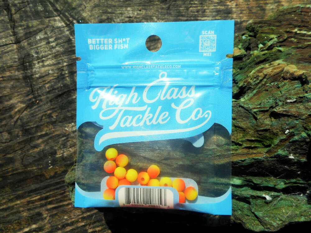Bright chartreuse and orange steelhead spinner beads