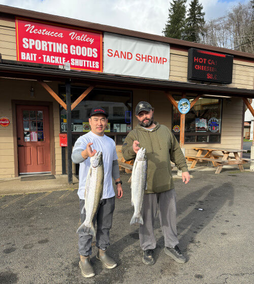 Hebo Sporting Goods Tackle Shop customers with Winter Steelhead