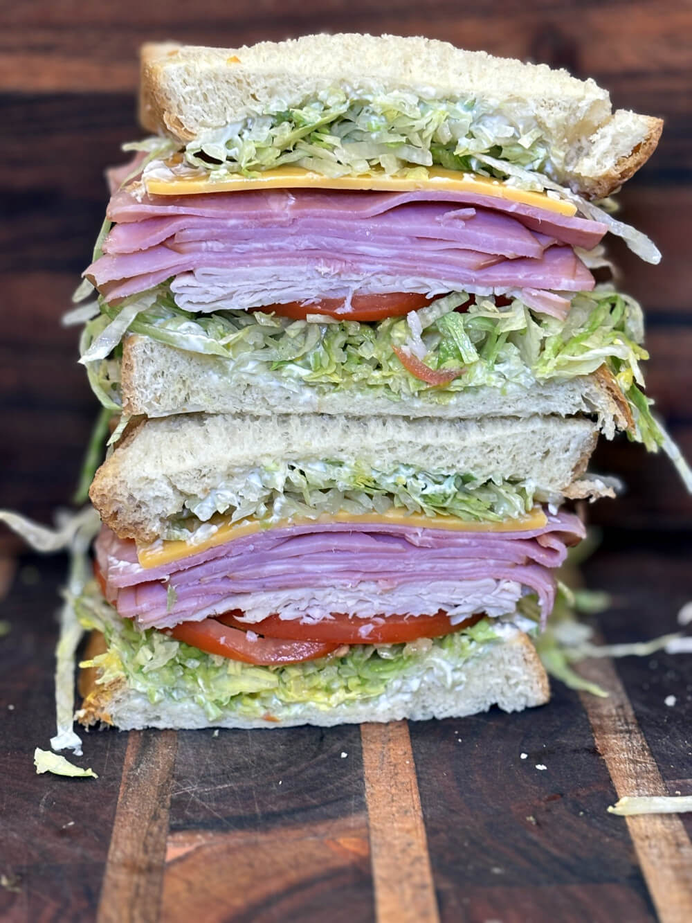 Hebo Deli cold ham and turkey sandwich