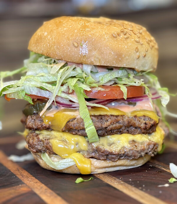 Hebo Deli homemade double cheeseburger