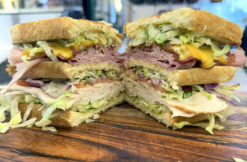 Huge deli snack sandwich