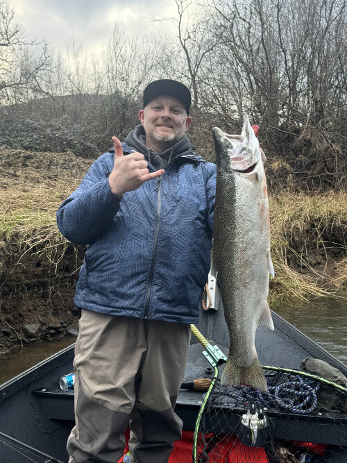 Hebo Sporting Goods customer with Big Nestucca River Winter Steelhead