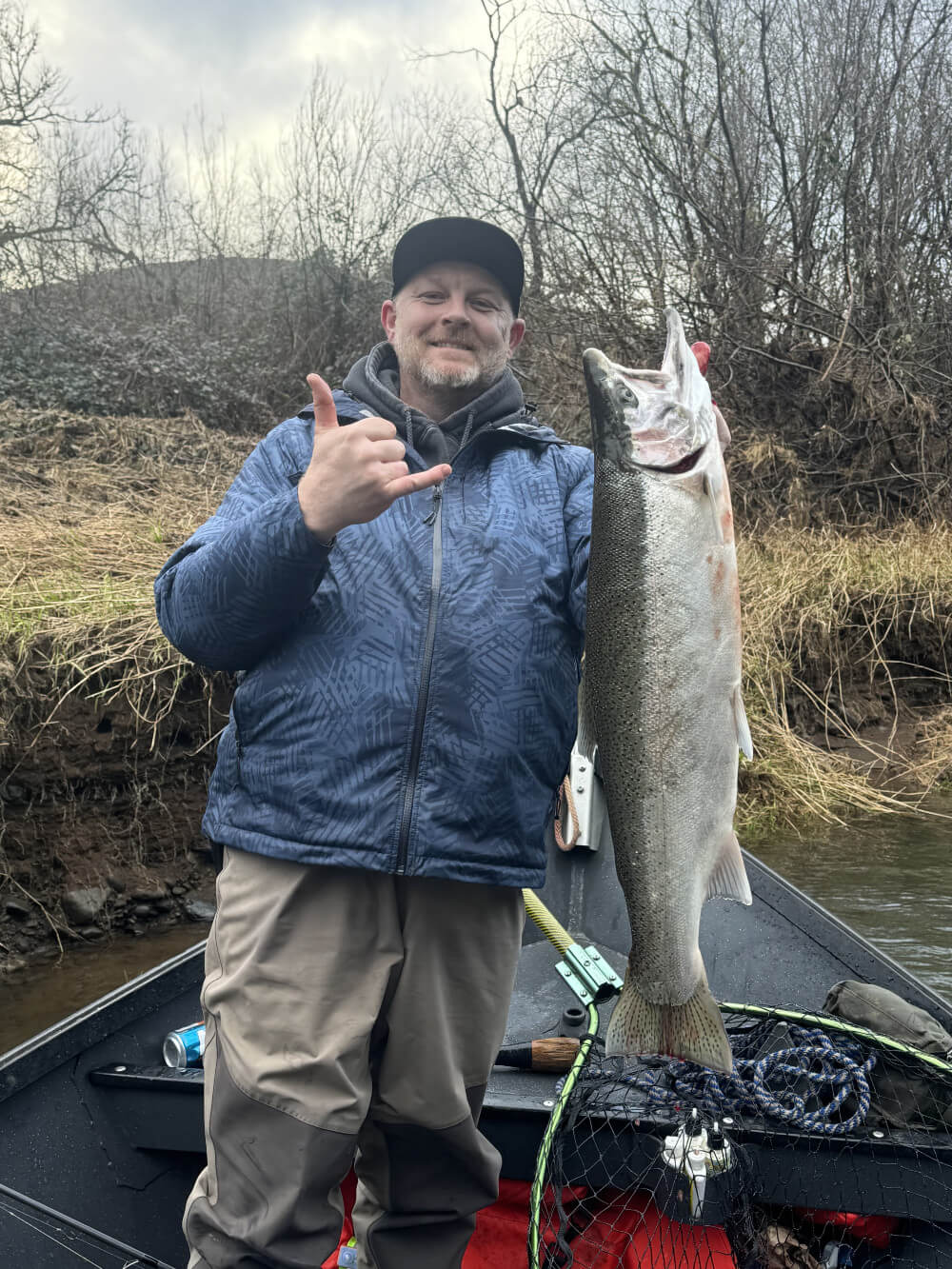 Big Nestucca River Winter Steelhead and happy Hebo Sporting Goods fisherman!