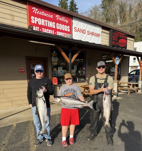 Pictures of Chinnok Salmon just caught in front of Nestucca Tackle Shop