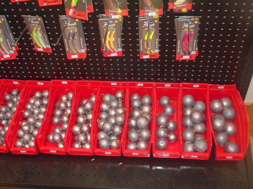 All kinds of fishing weights at our Hebo Tackle and Deli