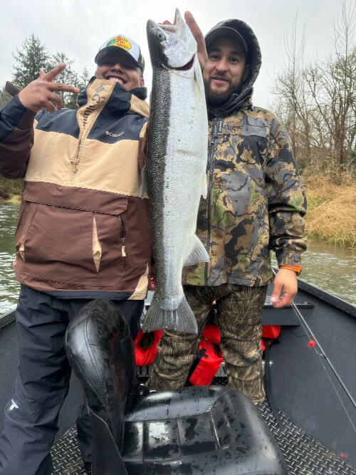 Big Nestucca River fisherman with a beautiful Winter Steelhead