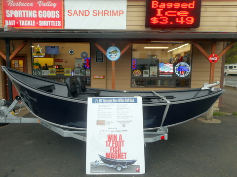 Drift boat prize at Hebo tackle shop