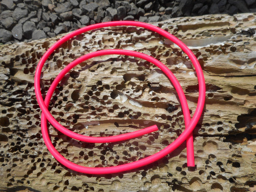 Bright pink steelhead spinner florescent hook tubing
